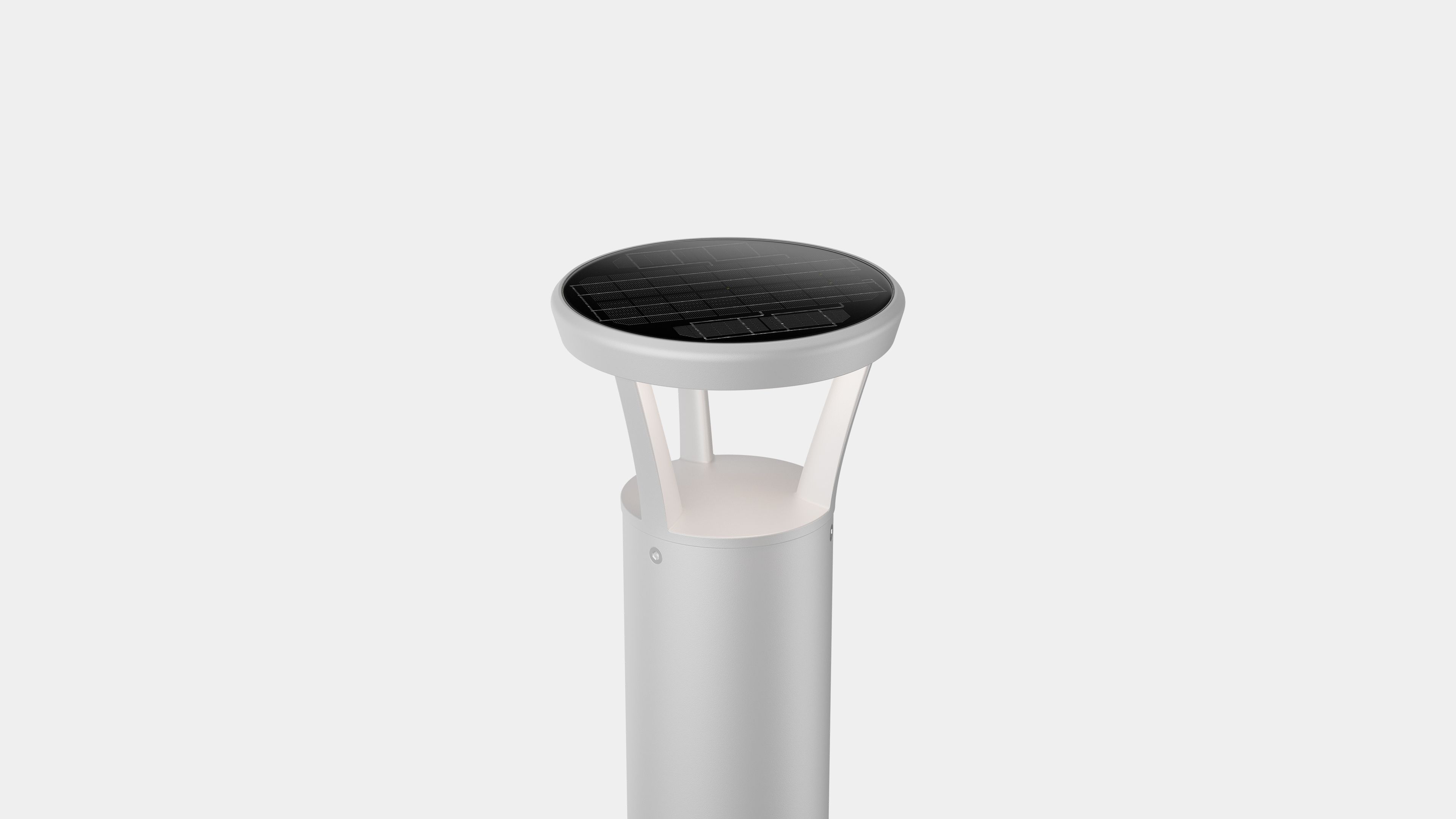 PLB Solar Bollard with White Finish