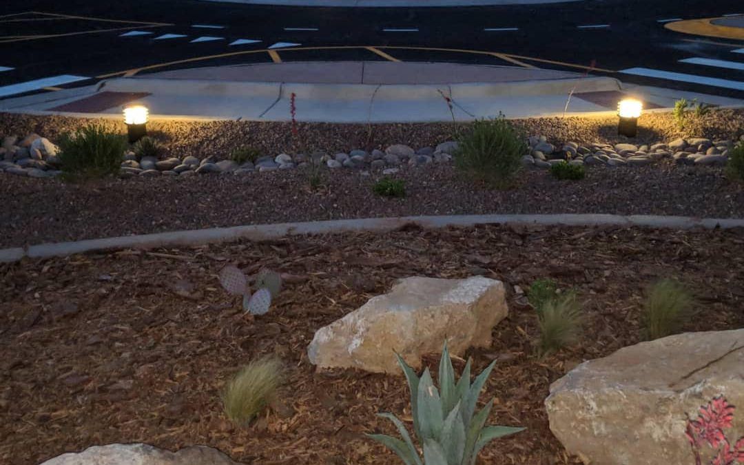 FLT's solar powered WLB bollard illuminates intersection roundabout