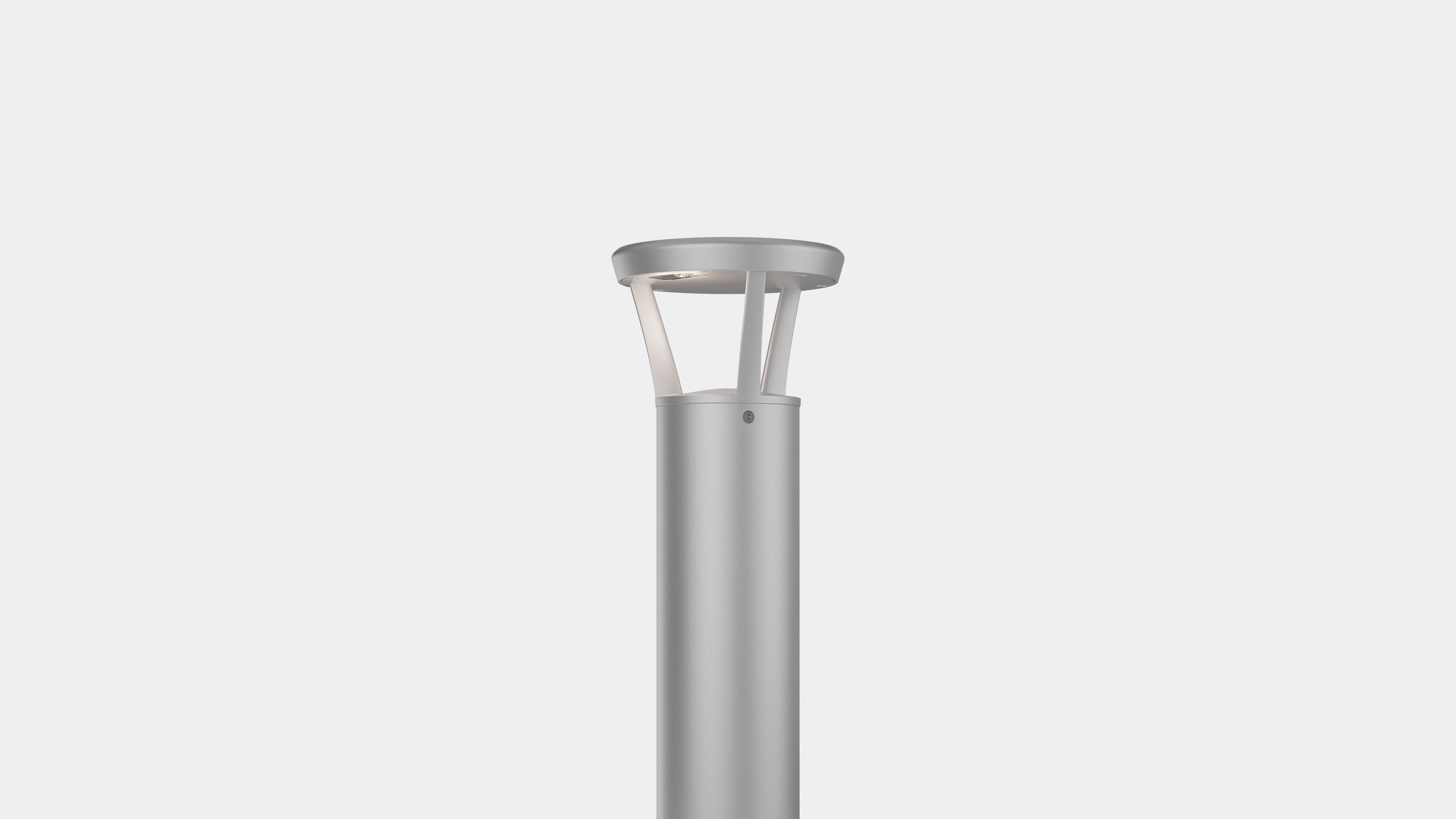 Solar Bollard With Silver Finish