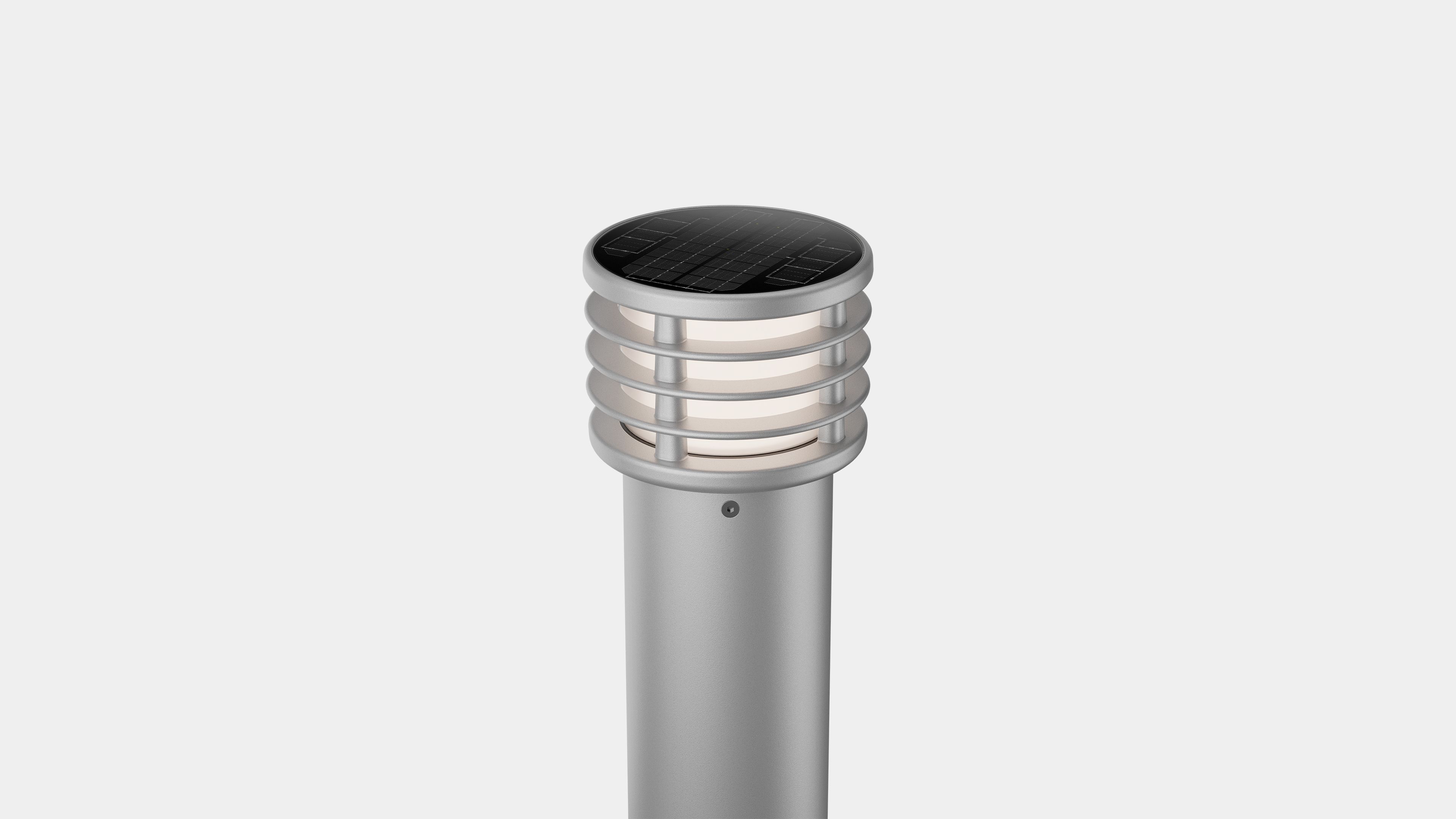 WLB Architectural Solar Bollard with Silver Finish