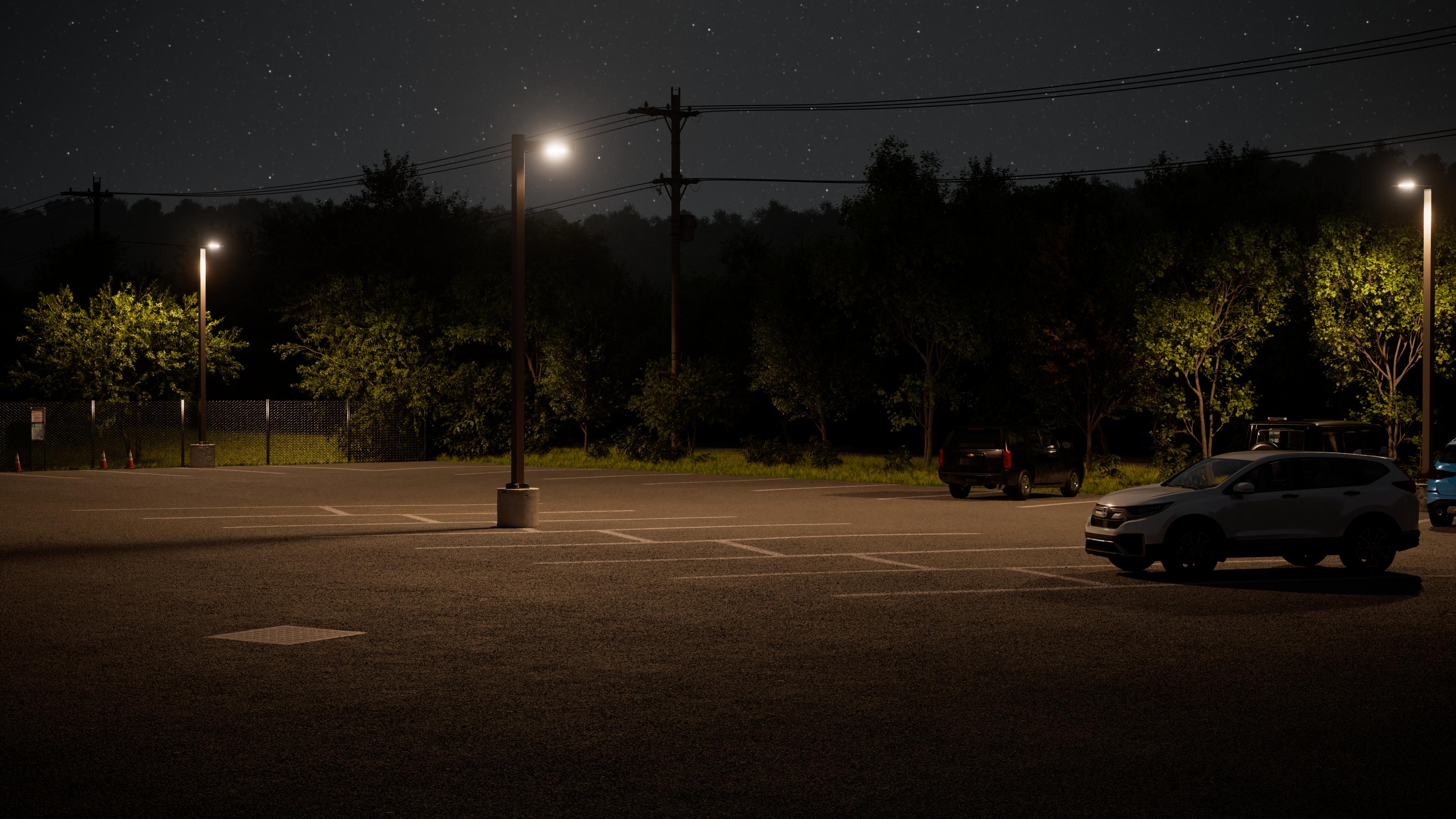 Parking Lot lighting benefits from FLT's solar, LED luminaires