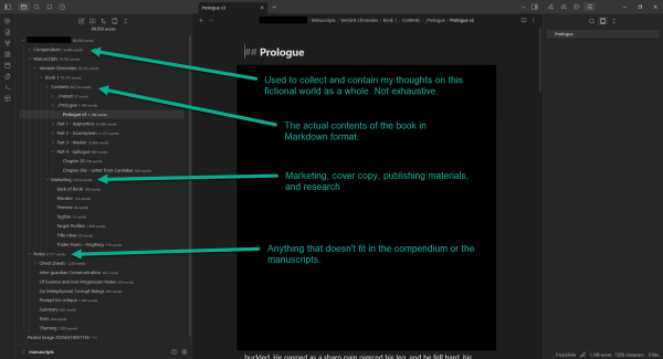 A screenshot of Obsidian.