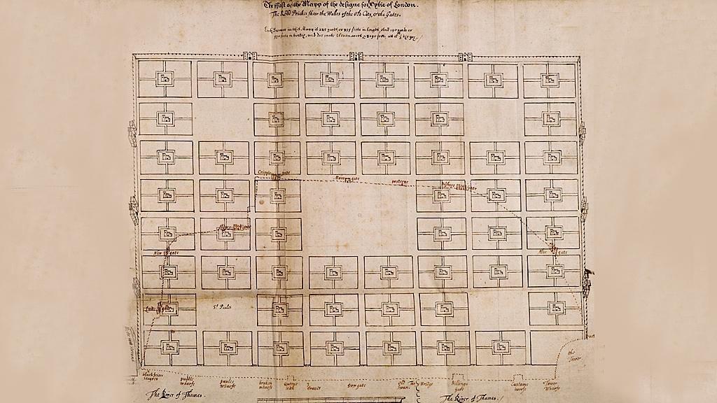 Richard Newcourt's plan for rebuilding the City of London 1666