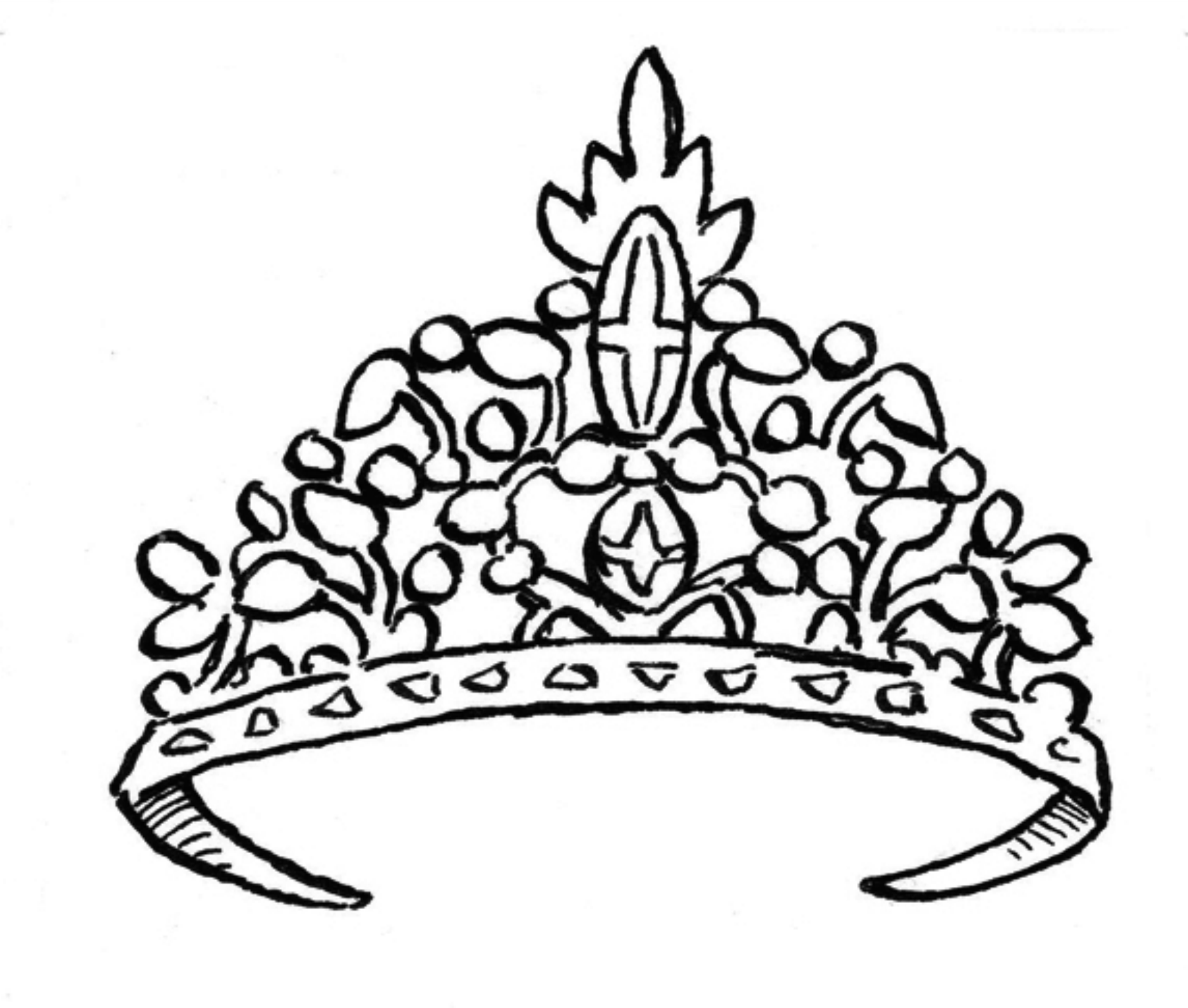 A drawing of a beauty-pageant tiara