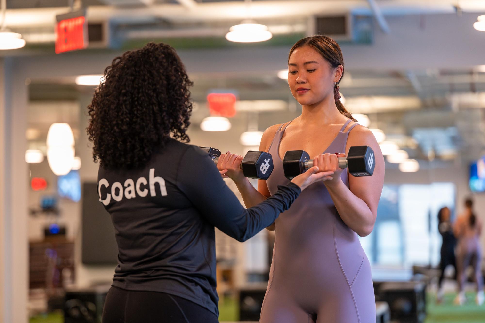 Personal training at gym