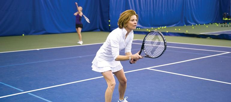 Woman playing soccer