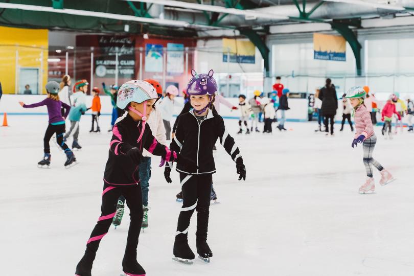 Kids ice skating