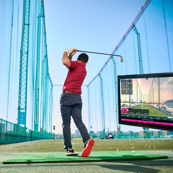 Golfer hitting a ball