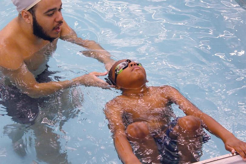 Swimming class at Chelsea Piers Athletic Club Connecticut