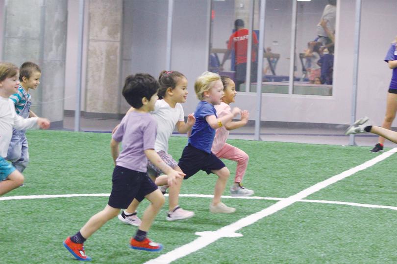 Kids playing soccer