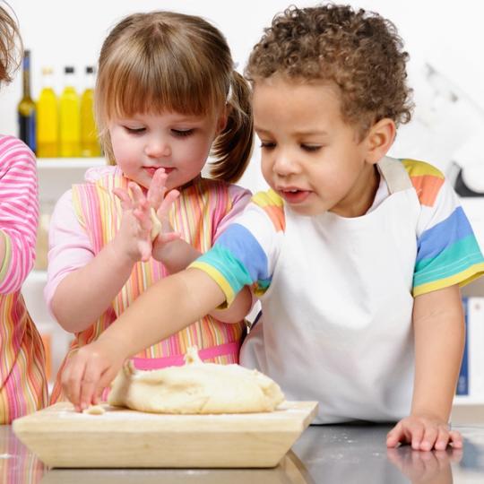 Kids learning to cook