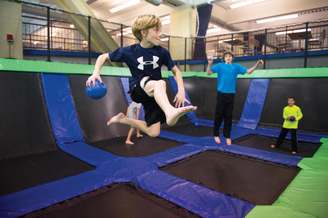 Kids jumping in the trampoline park