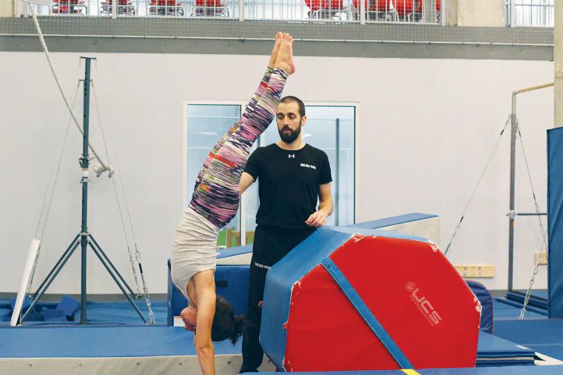 Handstand with a coach