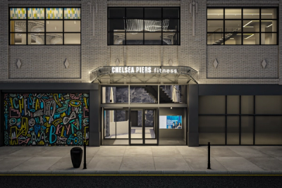 rendering of gym in Hudson Square New York City