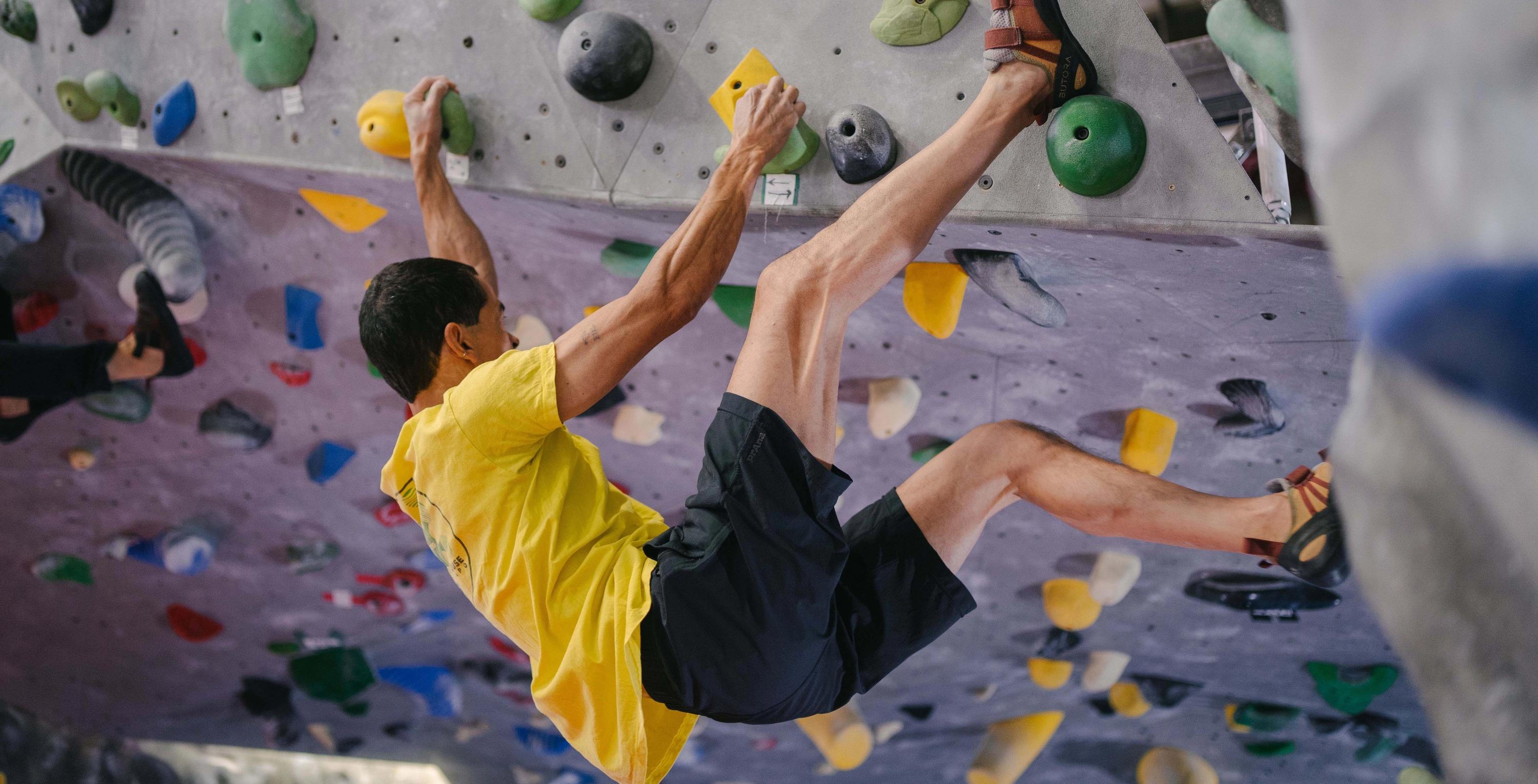 Rock climbing at gym