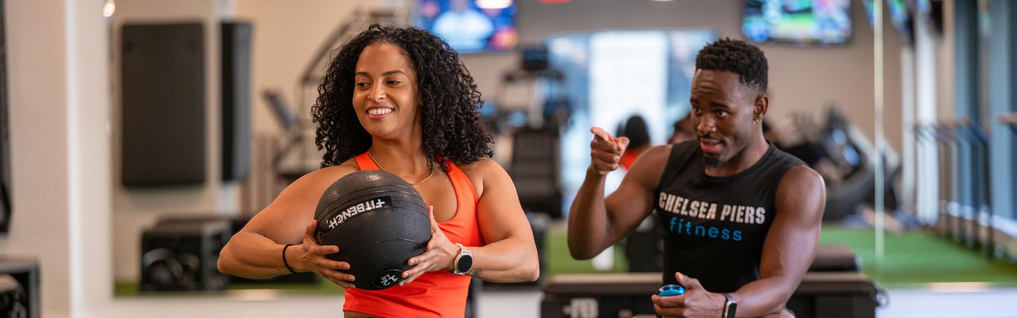 Personal training at gym