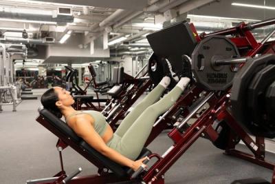 High-end leg press strength machine at gym