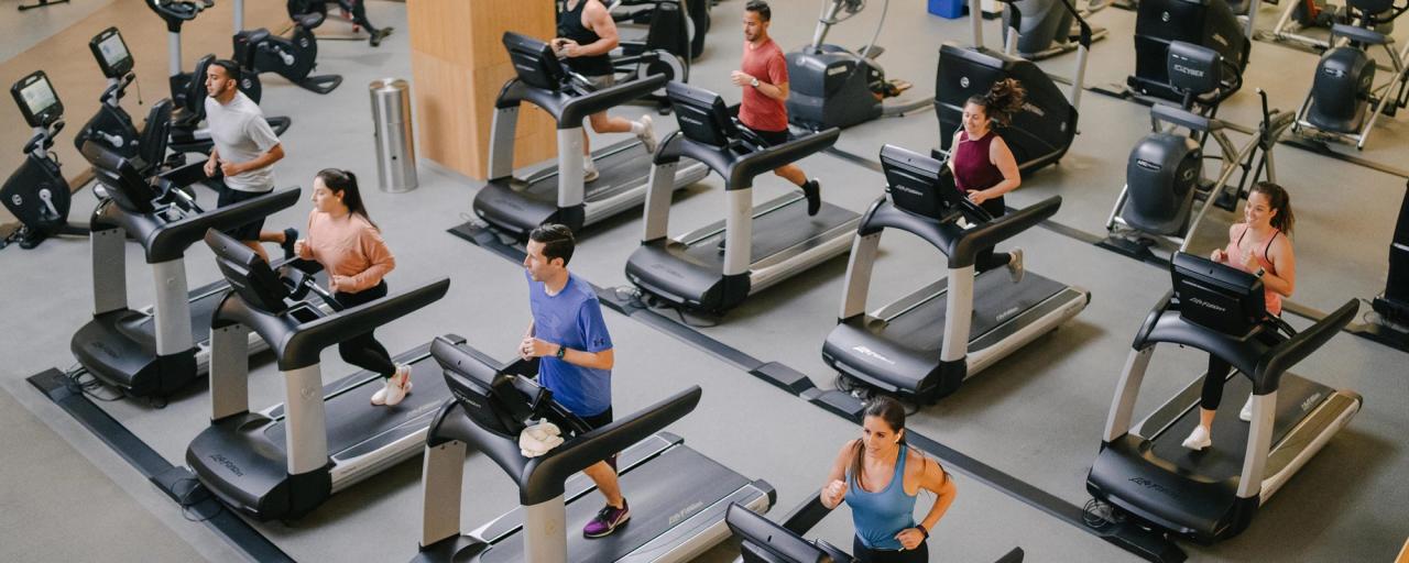 People running on treadmills