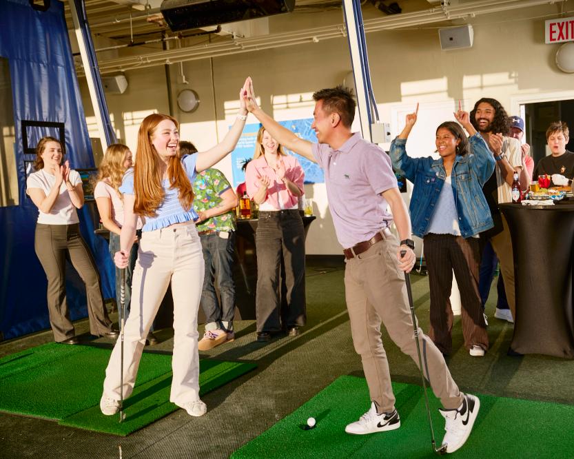 Golfing at Chelsea Piers Golf Club