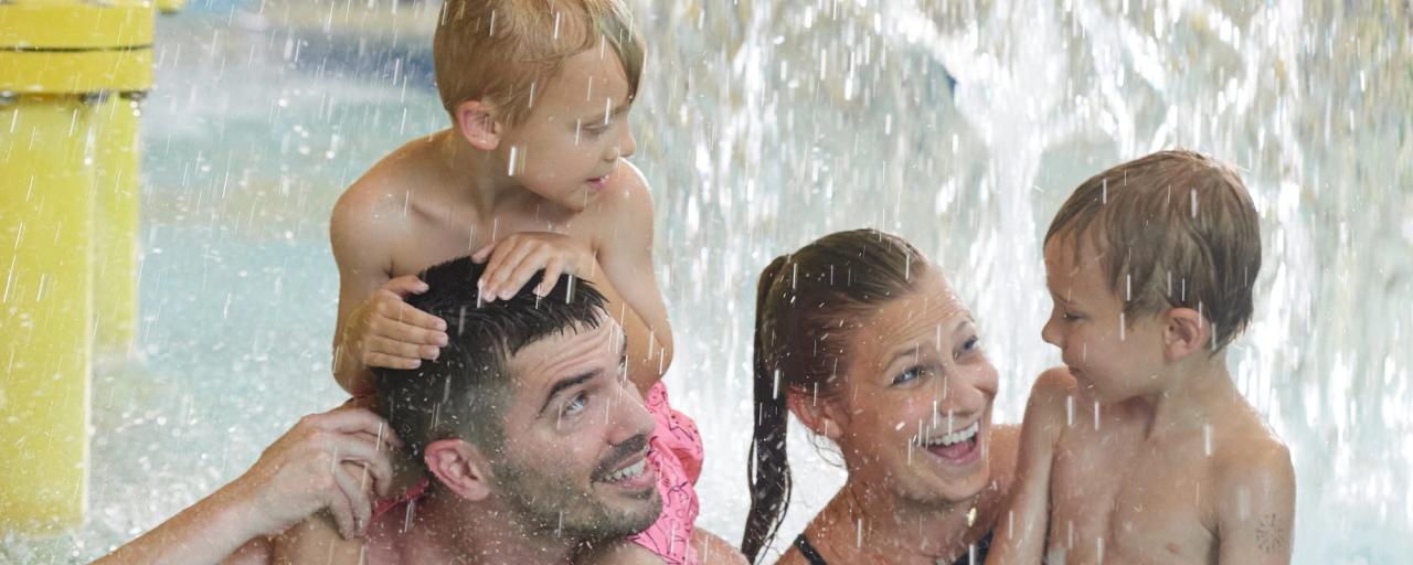 Family at indoor water park in Stamford, CT