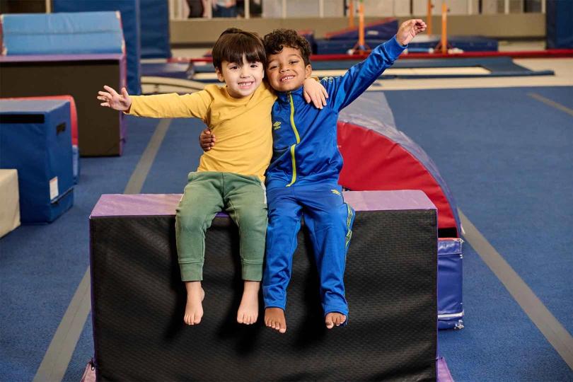 Kids having fun in the gymnasium