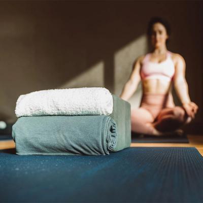 Restorative yoga with mat and towels