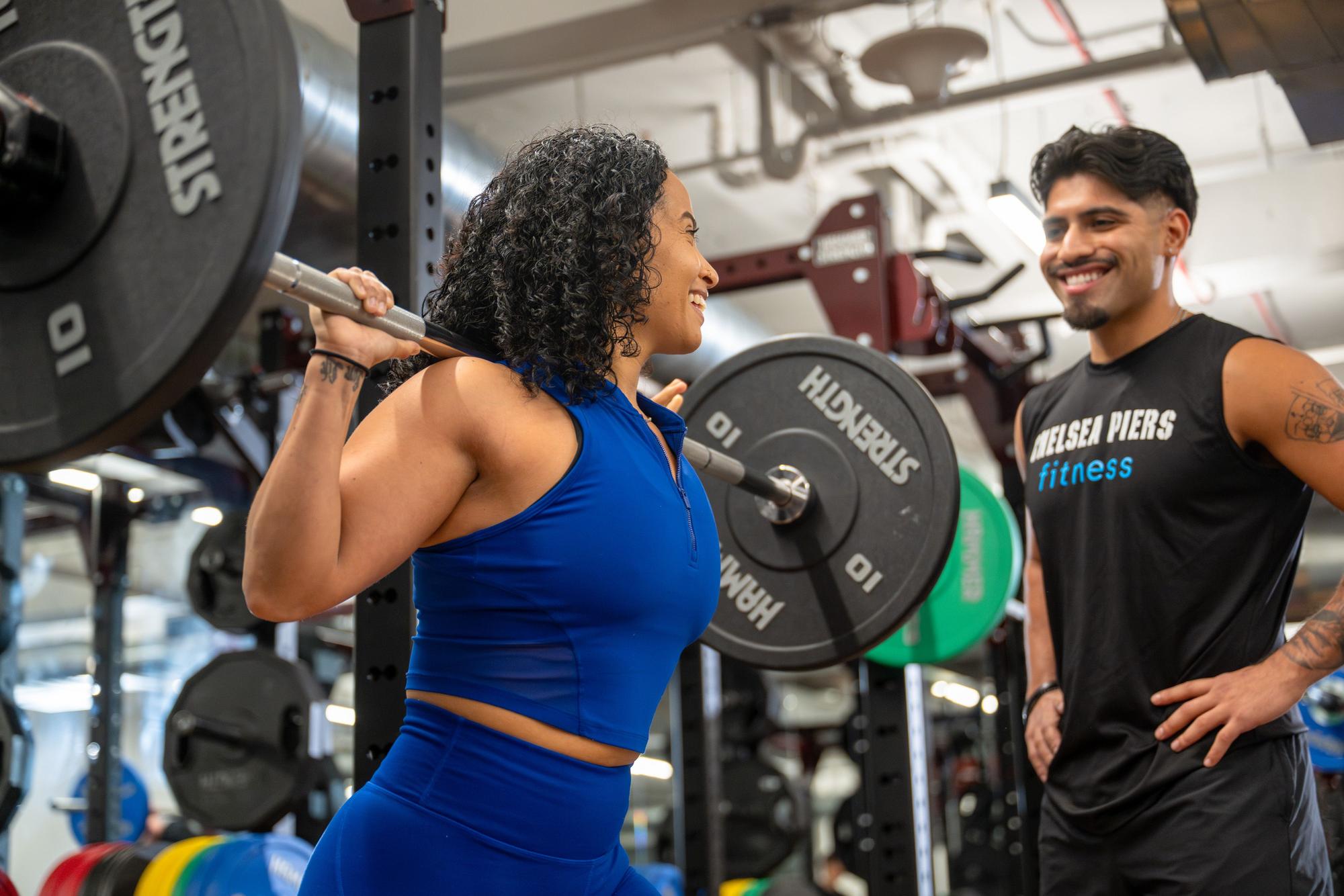 strength training with personal trainer at gym
