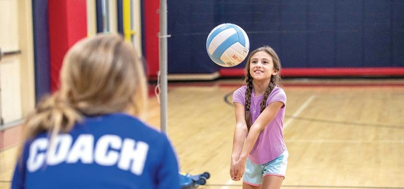 Girl playing volleyball