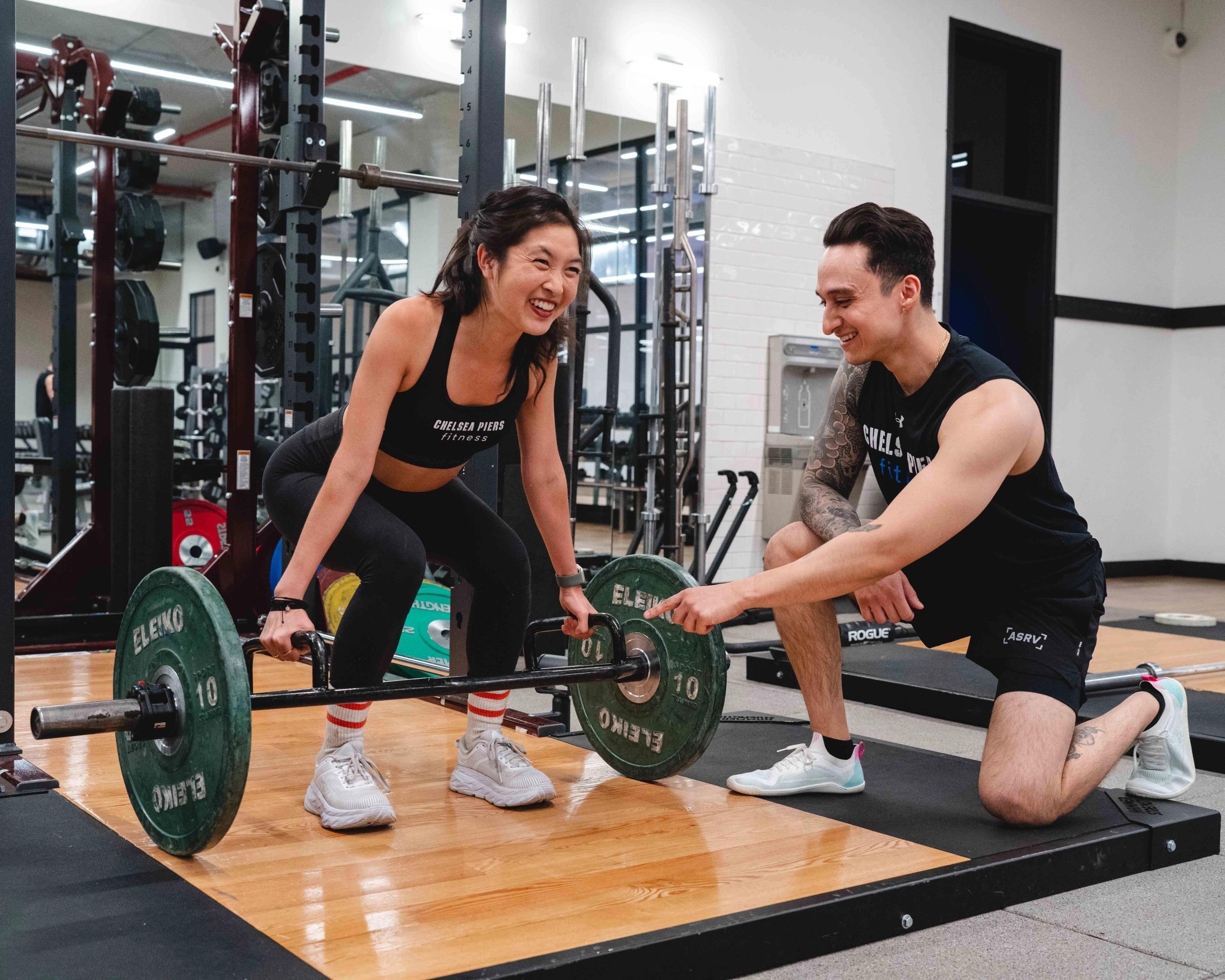 Personal training coach at gym