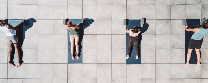 Yoga class on sundeck