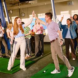 Golfers having fun