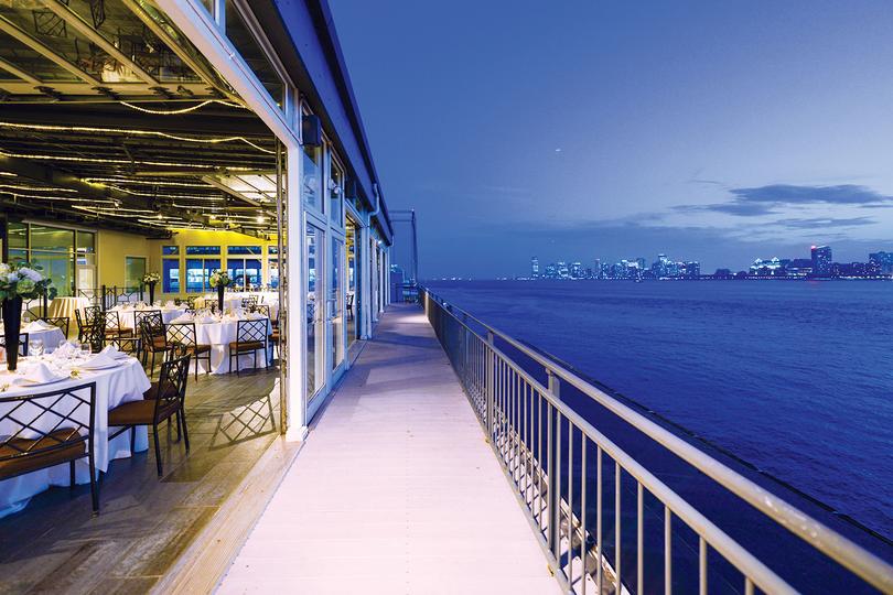 Evening at Chelsea Piers Sunset Terrace waterfront view