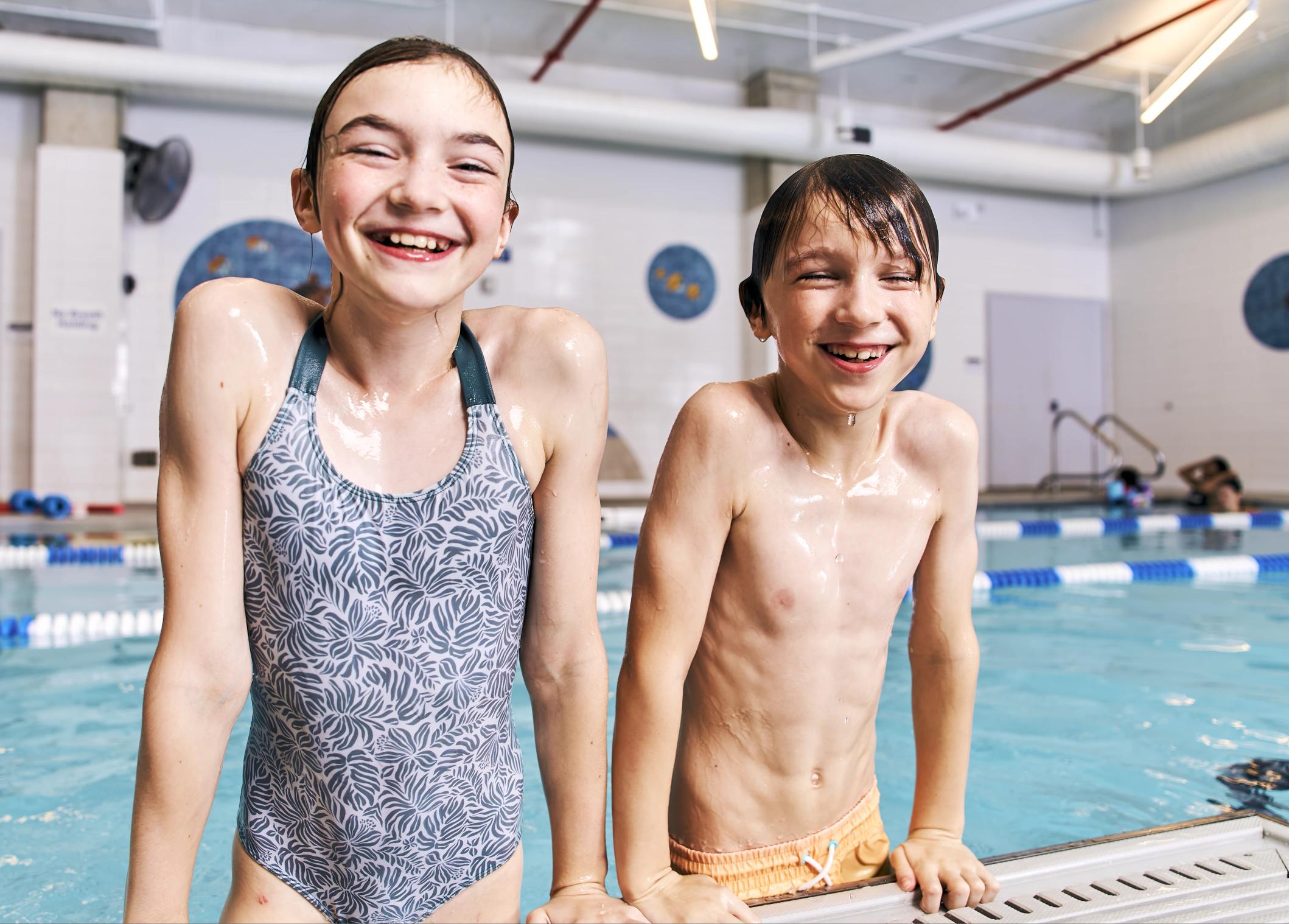 Swim class in olympic size pool