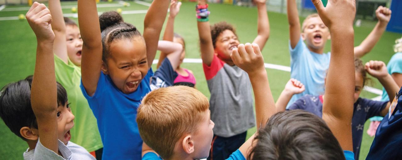 Happy kids cheering