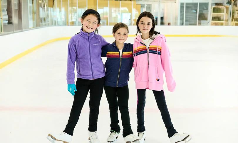Kids ice skating