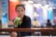 Girl drinking a juice