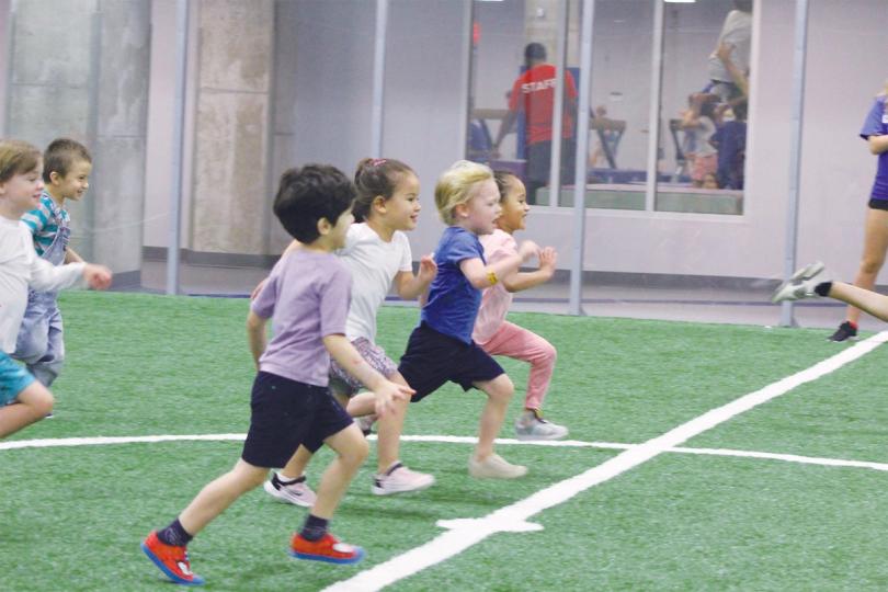 Kids playing soccer