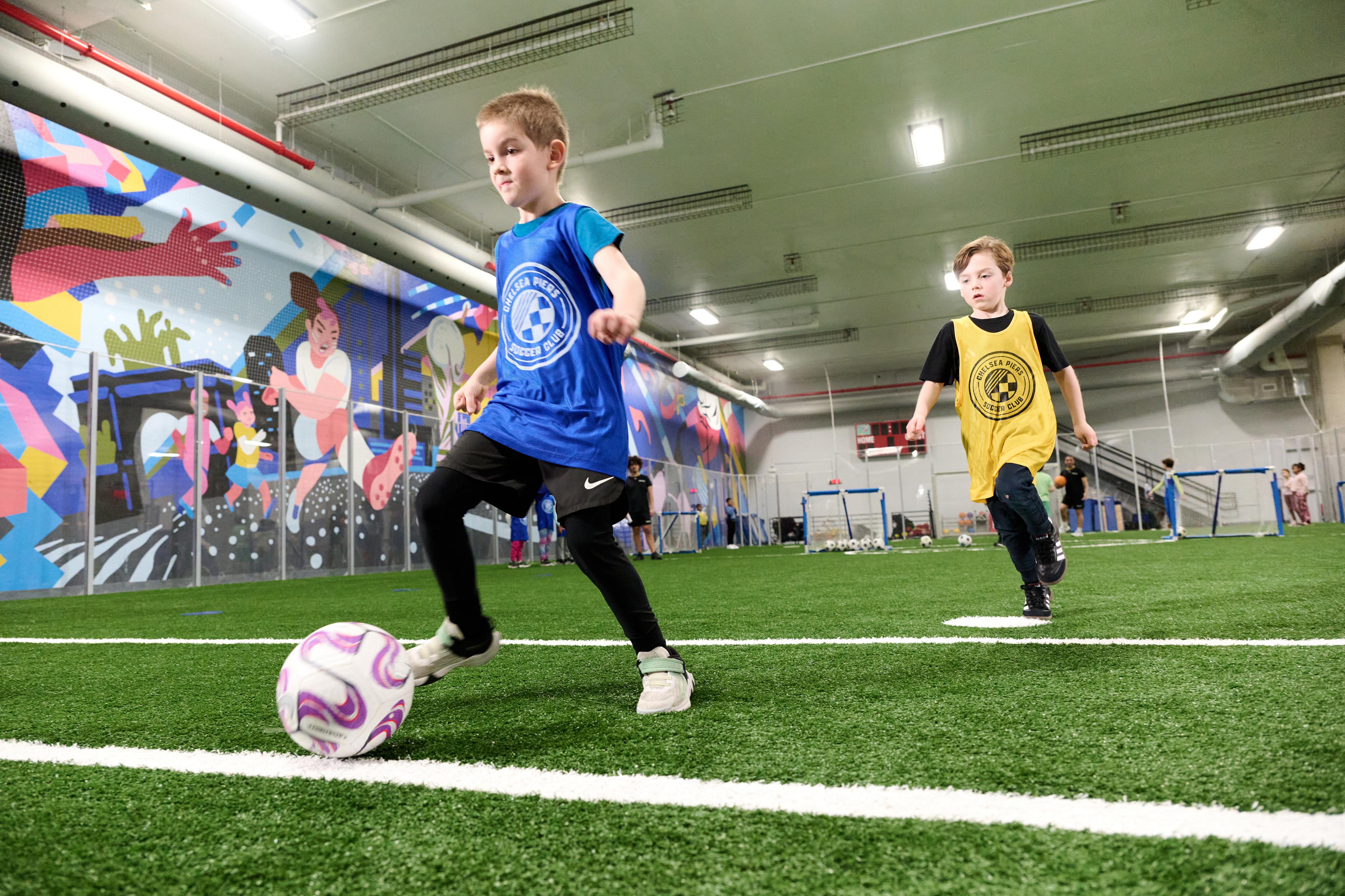 Kids playing soccer