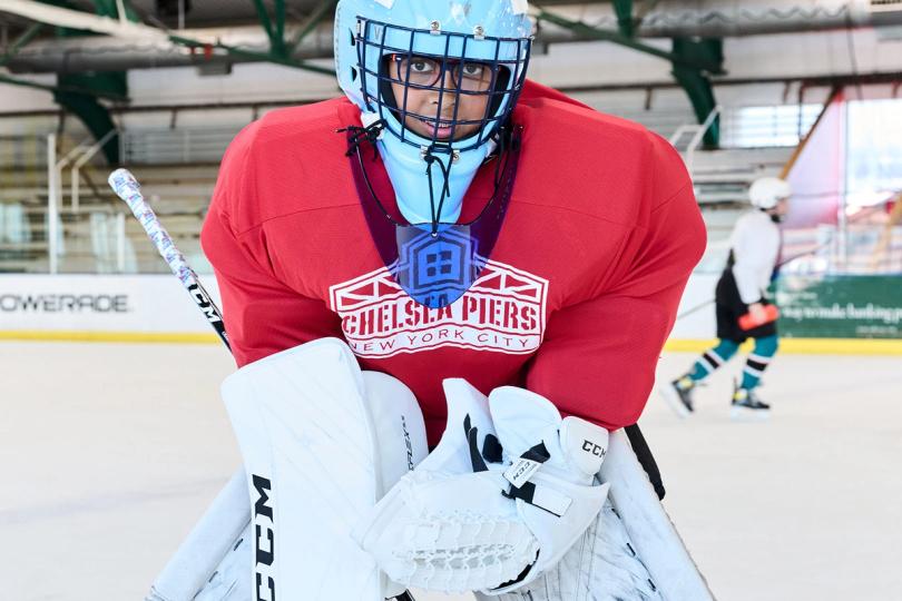 Goalie in full gear