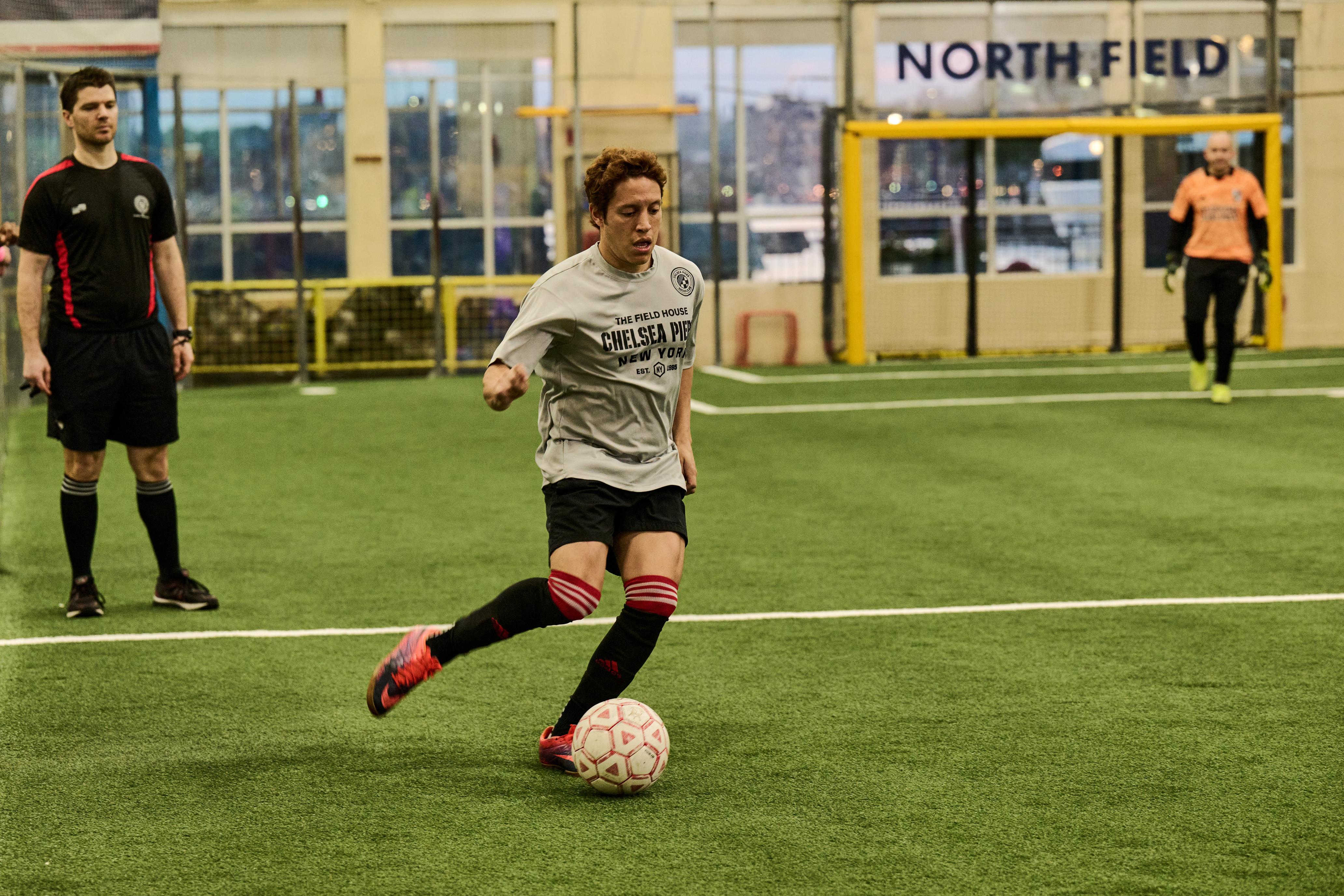 Girl playing soccer
