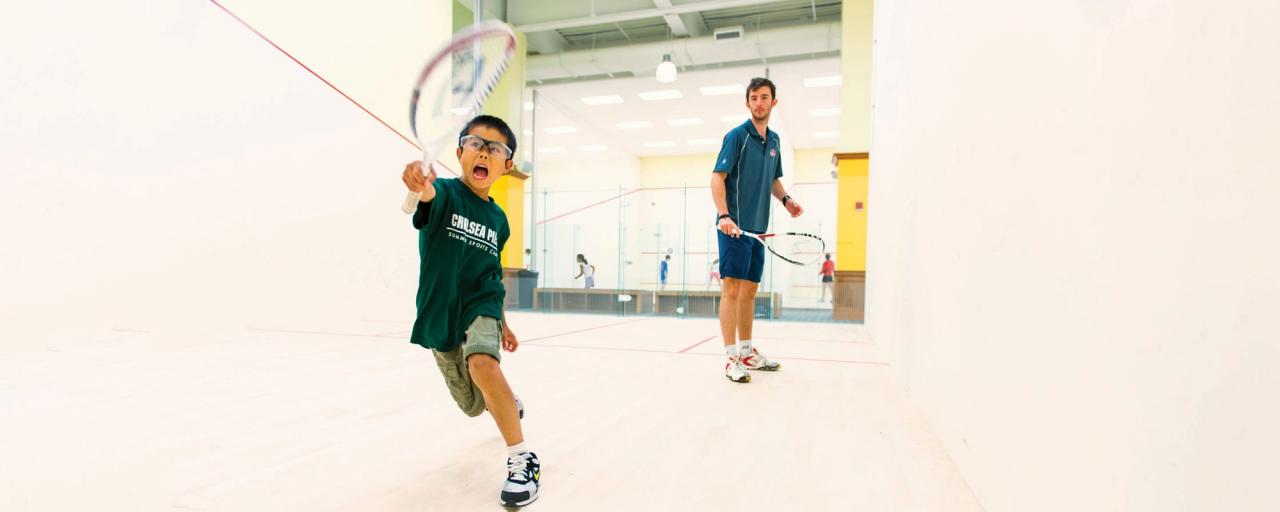 kids playing squash