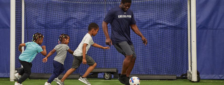 Kids playing soccer