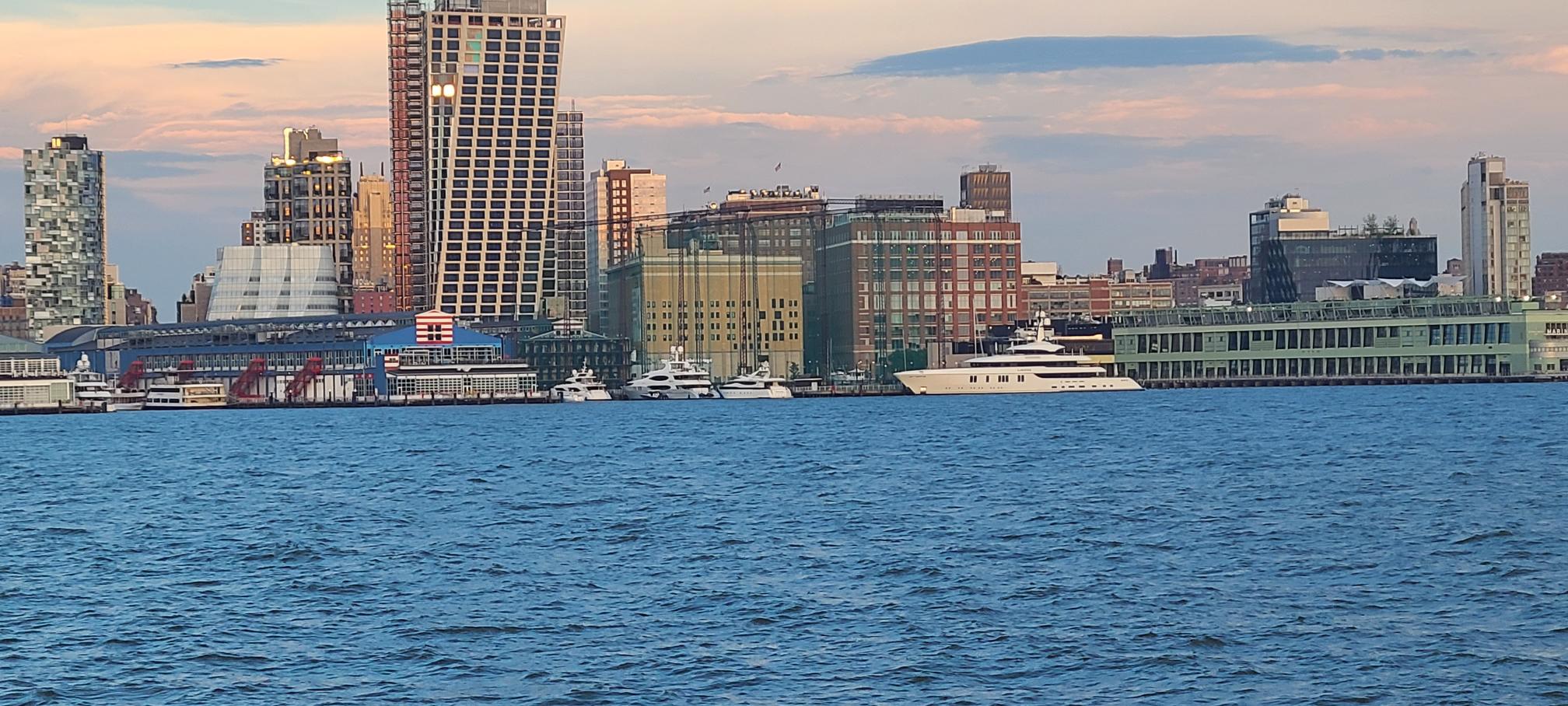 View of Chelsea Piers over the Hudson River