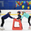 Kids ice skating