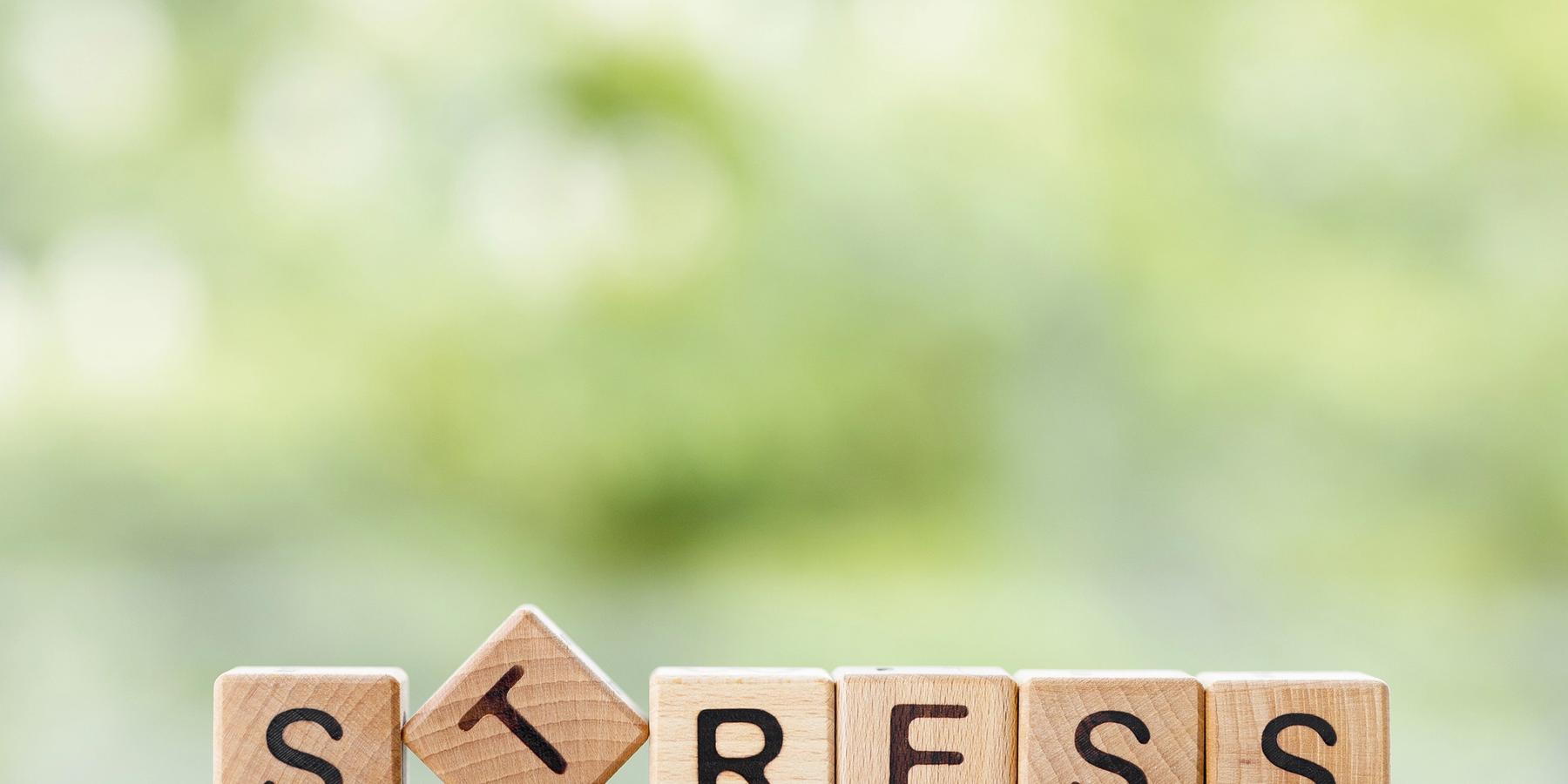 A stressz szó fakockákra írva
