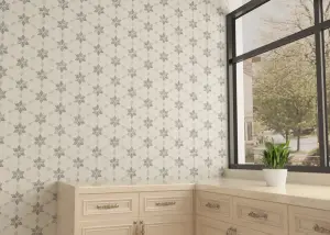 Carrara White - Platinum Grey Honed Starline Marble Mosaic Tiles view 4