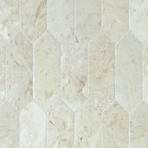 Shellstone Brushed Limestone Picket Mosaic Tiles view 2
