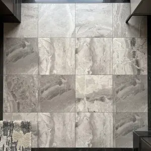 Atlantic Grey Honed Marble Wall & Floor Tiles view 3