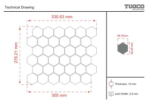 Shellstone Brushed Limestone - Rustic Tumbled Travertine Hexagon Mosaic Tiles view 2