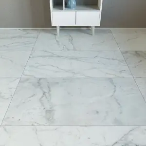 Carrara White Honed White Marble Wall & Floor Tiles view 4